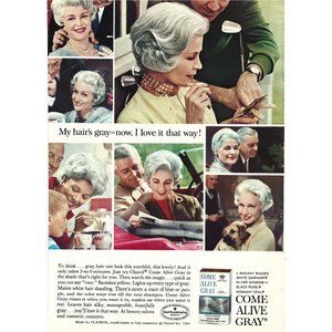 Come Alive Gray Clairol Hair Dye AD 1960s Vintage Print Ad 9 inch Tall
